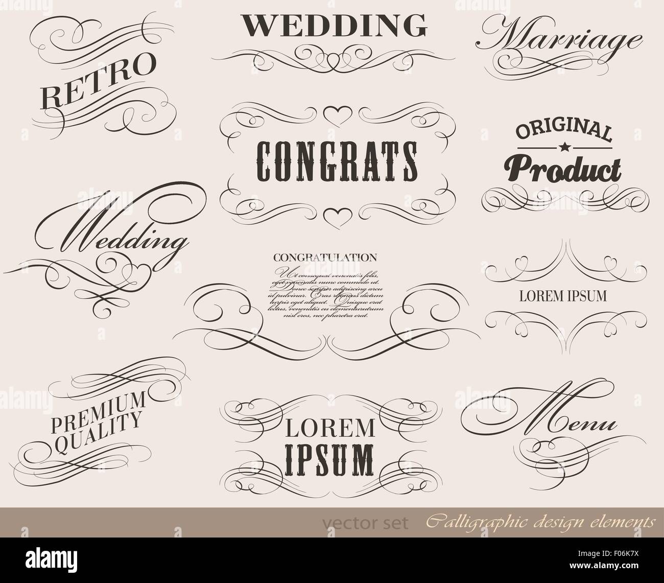 calligraphic design elements Stock Vector Image & Art - Alamy