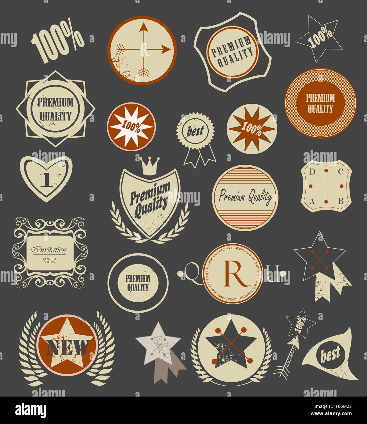 Set of retro vintage labels. Vector illustration Stock Vector Image ...