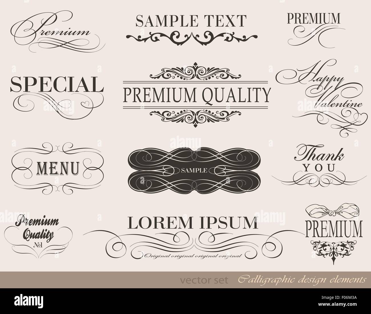 calligraphic design elements Stock Vector Image & Art - Alamy