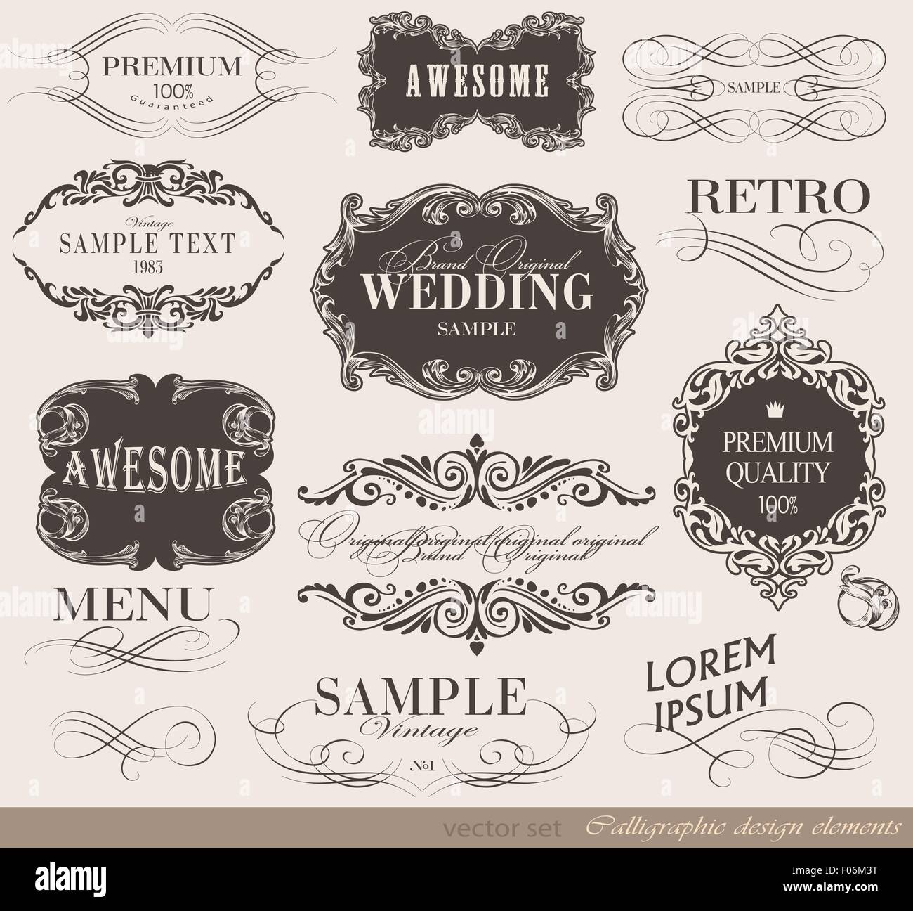 calligraphic design elements Stock Vector Image & Art - Alamy