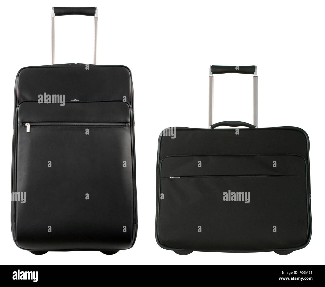 Black travel bags isolated on white background Stock Photo Alamy