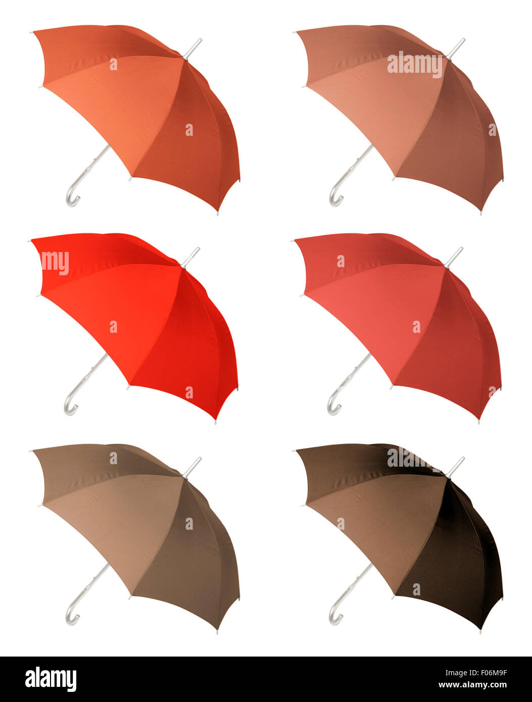 Six umbrellas isolated on white background Stock Photo - Alamy