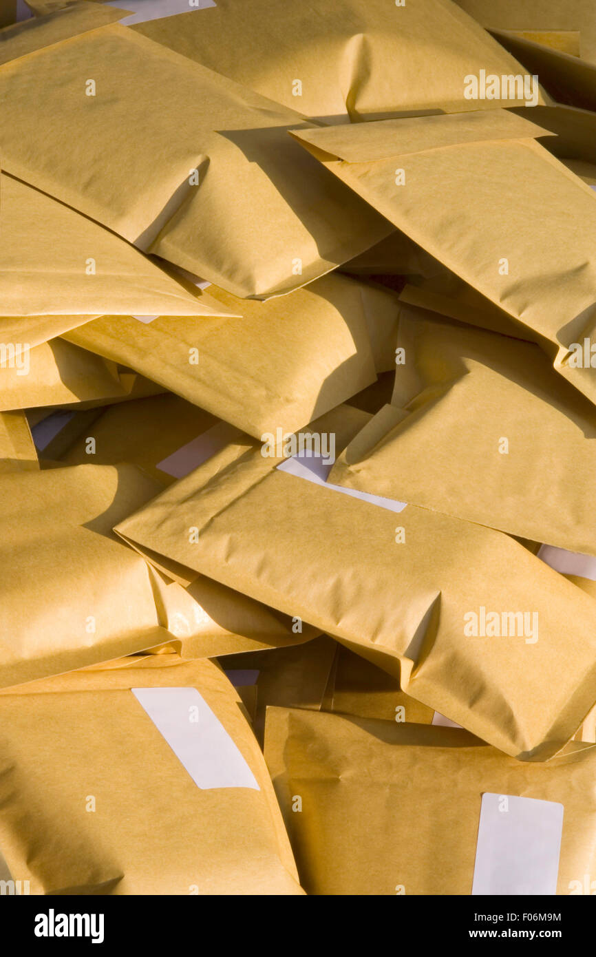 Yellow envelope letters Stock Photo