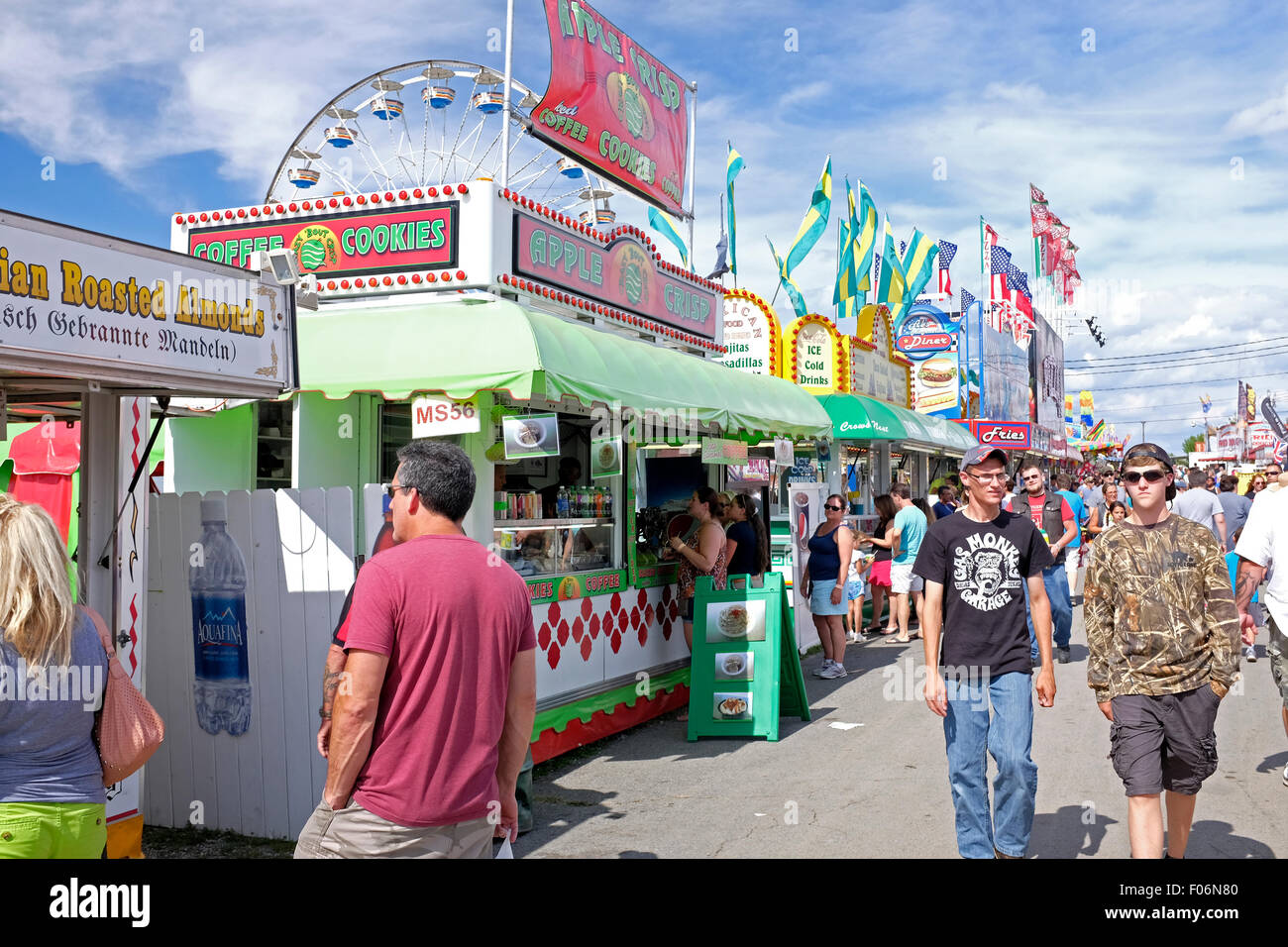 NJ State Fair Attendees in the food area, Sussex County, New Jersey