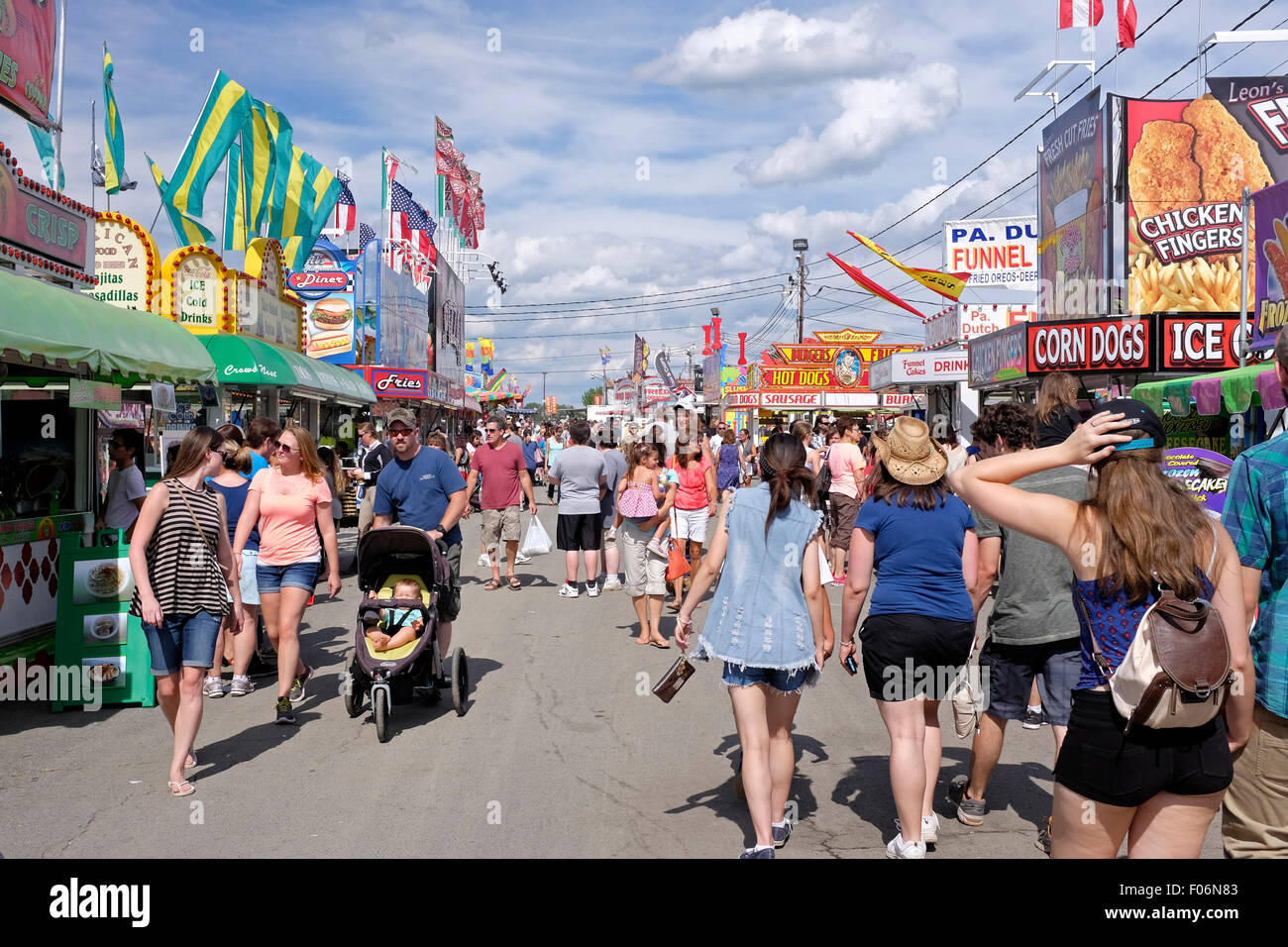 Food selling area at NJ State Fair, Sussex County, New Jersey Stock Photo