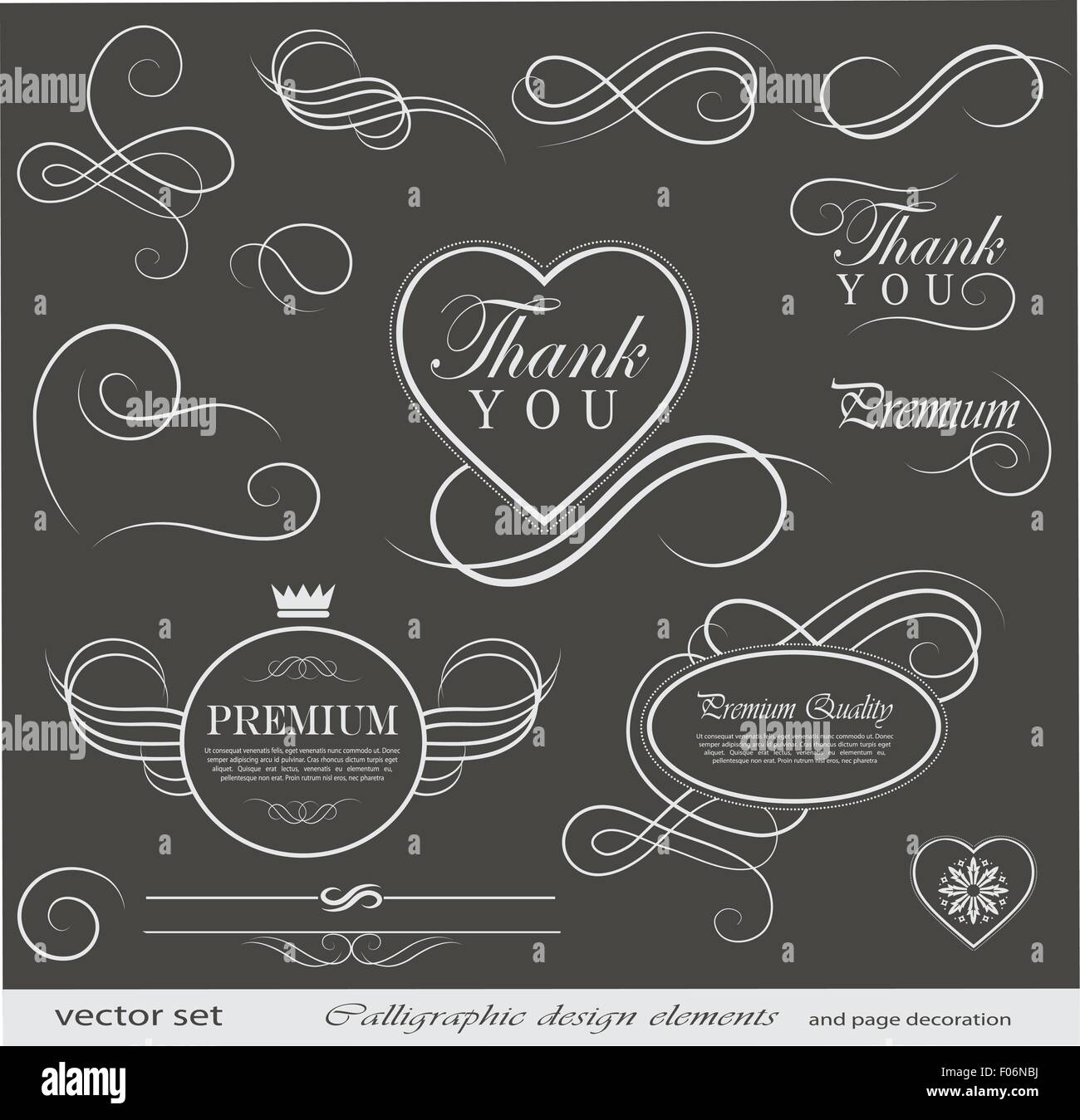 calligraphic design elements and page decoration Stock Vector Image ...