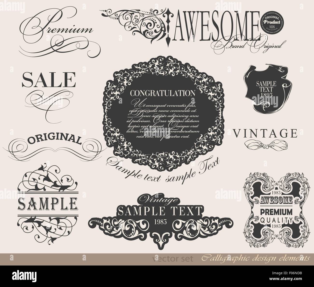 calligraphic design elements Stock Vector Image & Art - Alamy