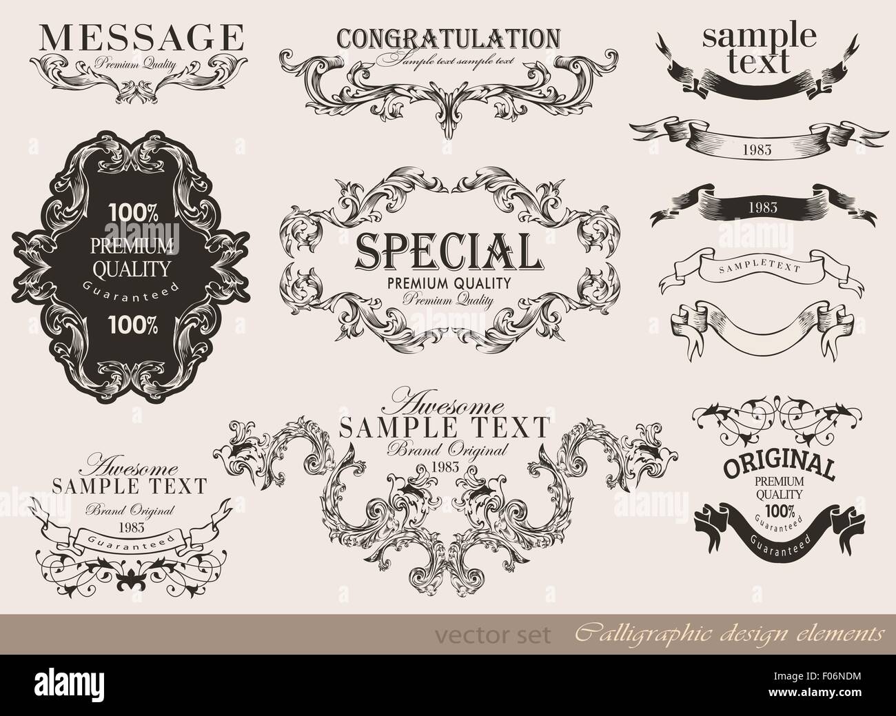calligraphic design elements Stock Vector Image & Art - Alamy