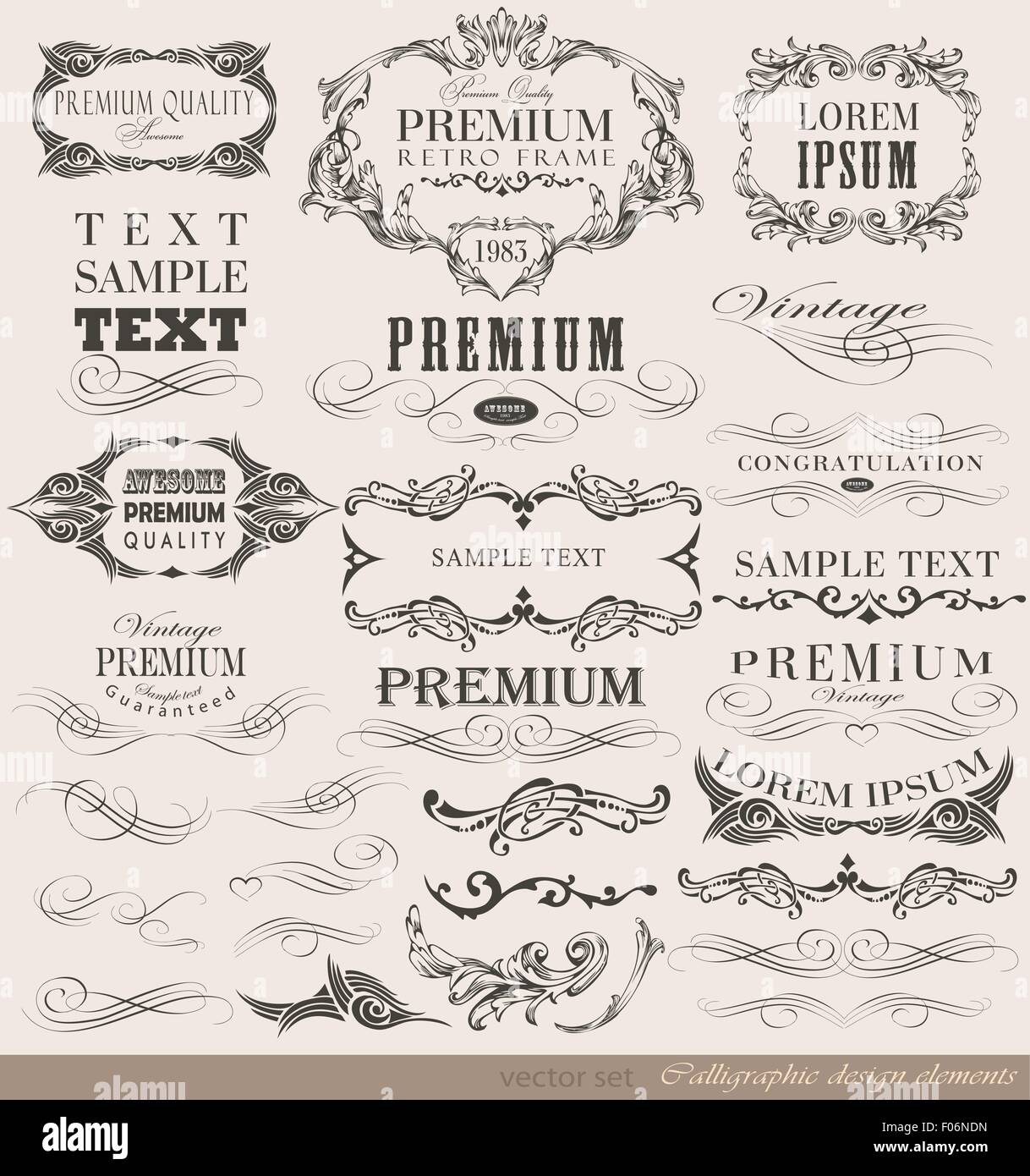calligraphic design elements Stock Vector Image & Art - Alamy