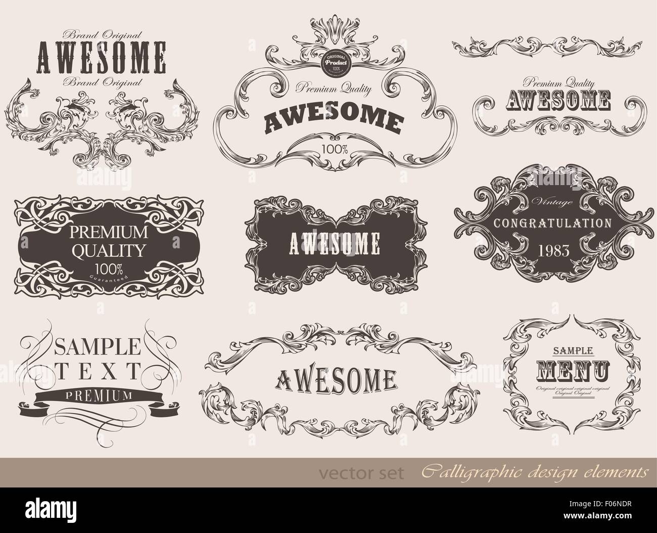 calligraphic design elements Stock Vector Image & Art - Alamy