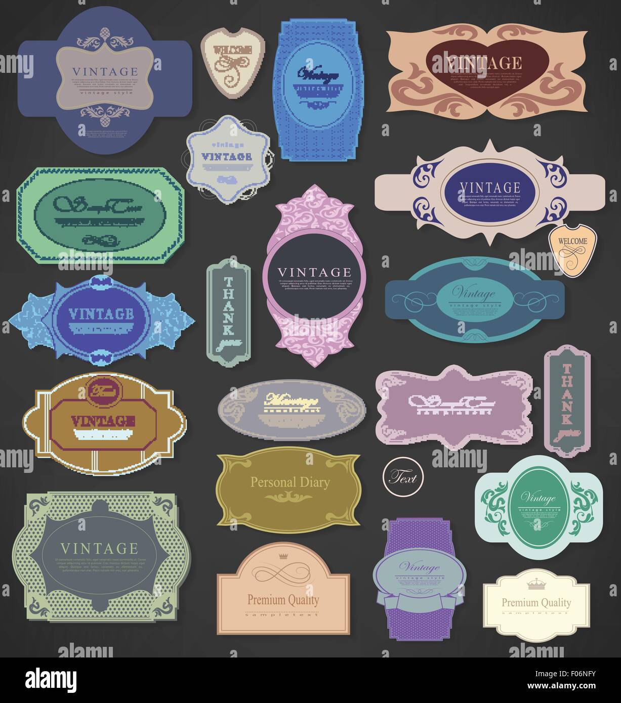 Vector set vintage labels Stock Vector Image & Art - Alamy