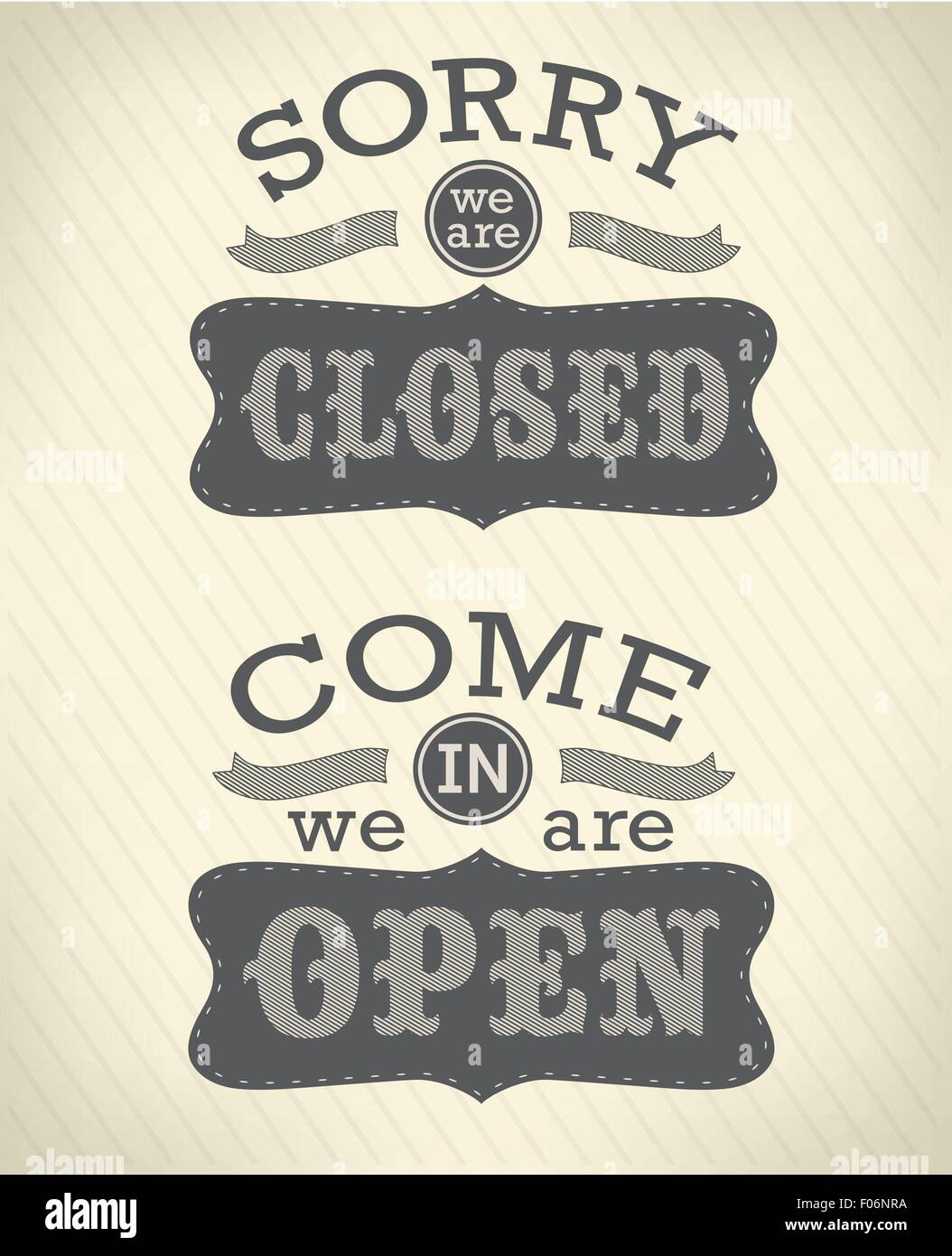 Open and Closed Vintage retro signs Stock Vector Image & Art - Alamy