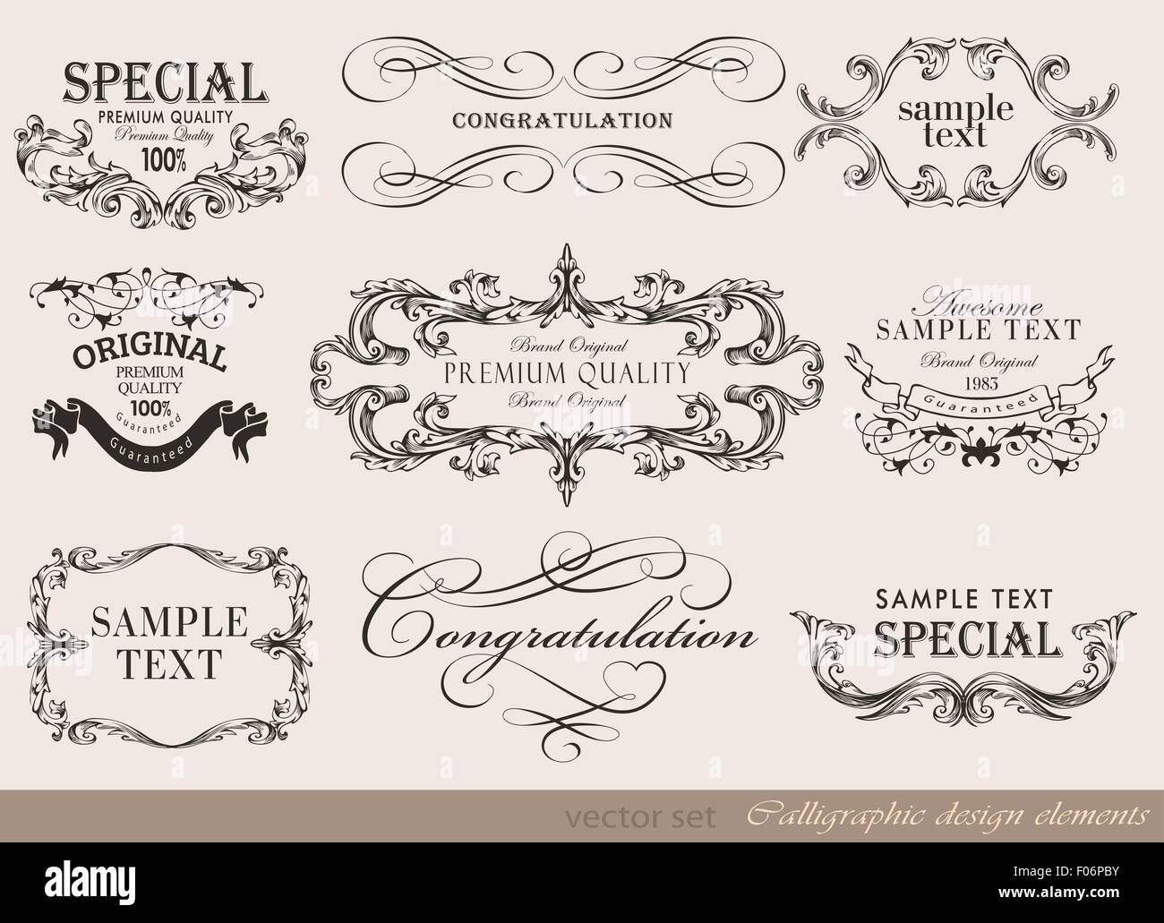 calligraphic design elements Stock Vector Image & Art - Alamy