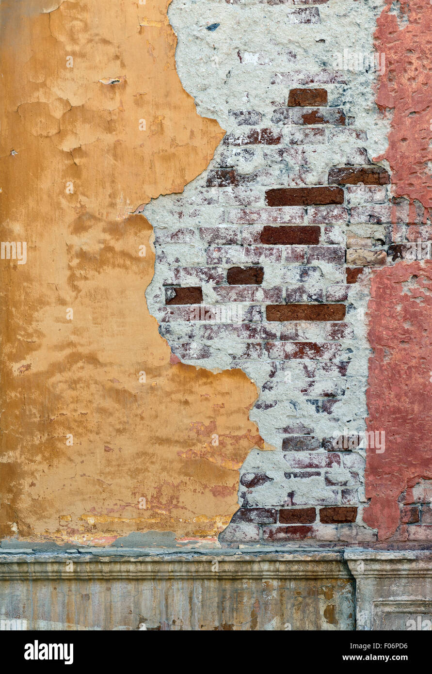 Grunge wall of the old house. Textured background Stock Photo