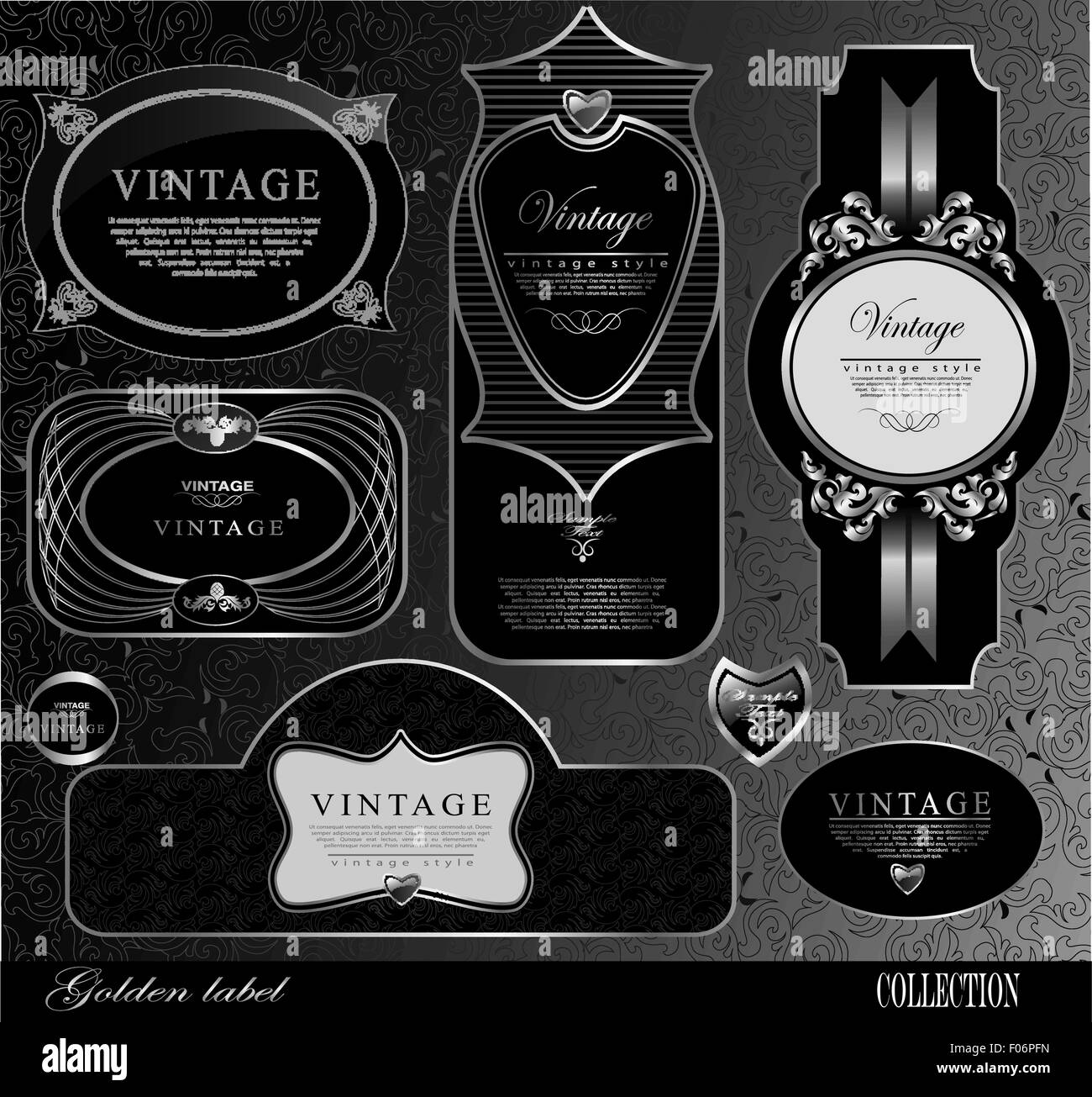 black gold labels Stock Vector Image & Art - Alamy