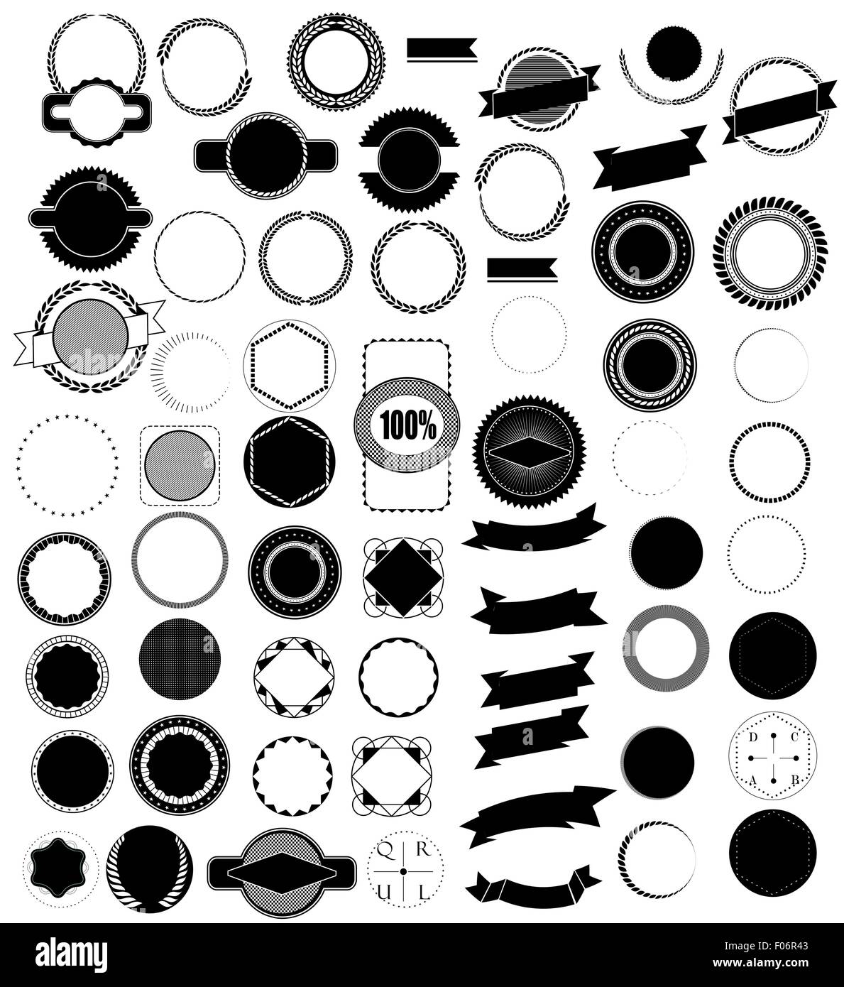 set retro vintage ribbons and label Stock Vector Image & Art - Alamy