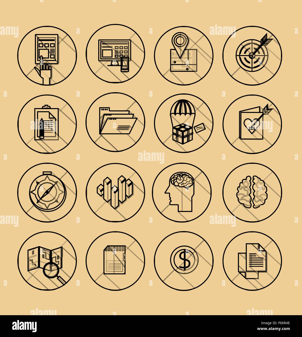 Set of 600 universal modern thin line icons for web and mobile Stock ...