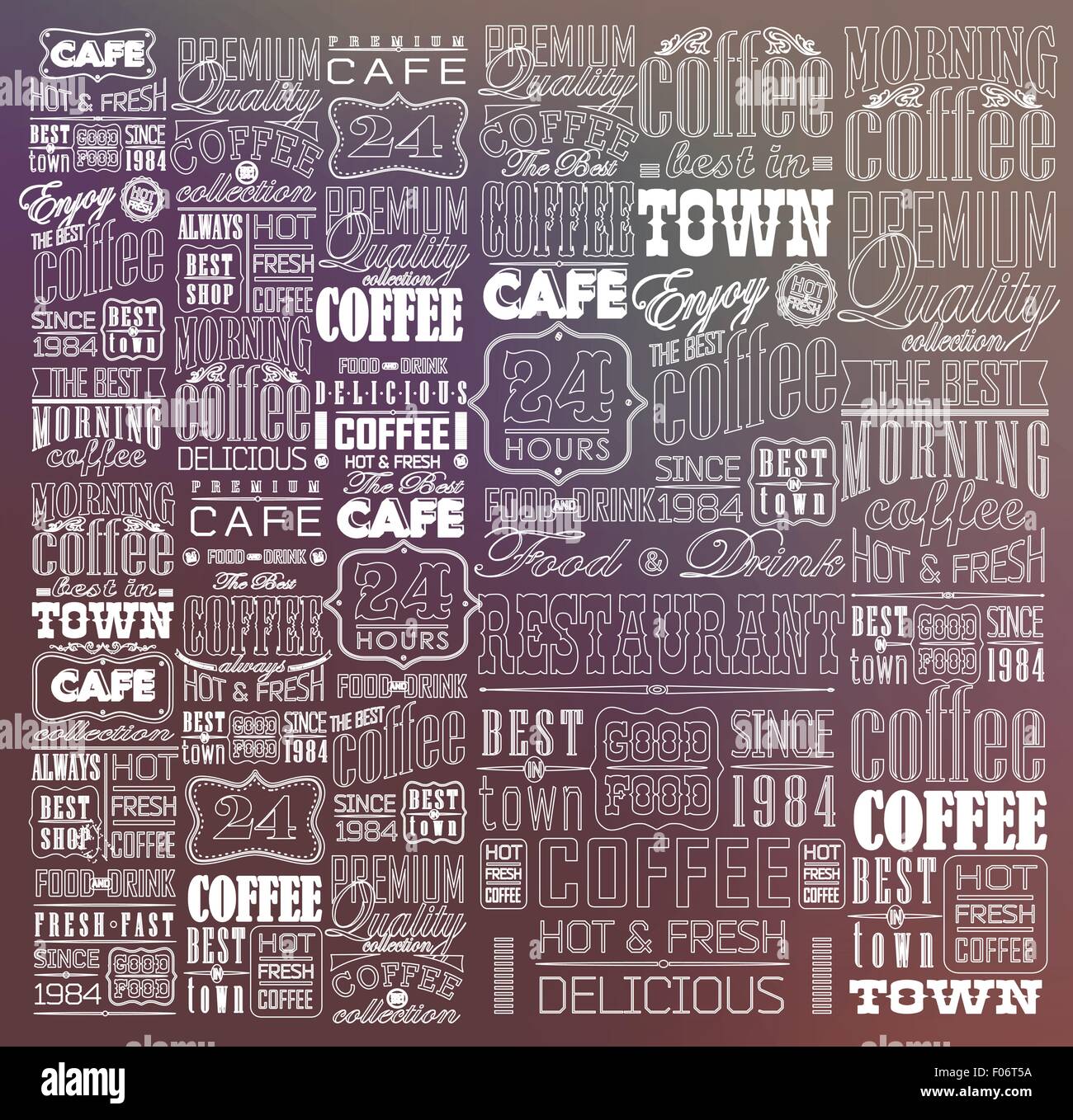Set Of Vintage Retro Coffee Labels Stock Vector Image & Art - Alamy