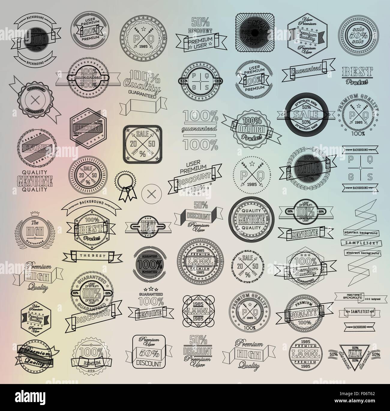 set retro vintage ribbons and label Stock Vector Image & Art - Alamy