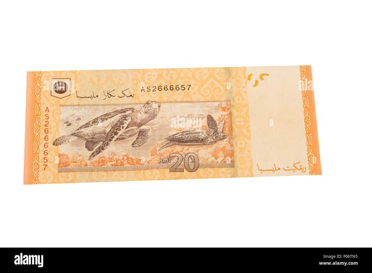 Ringgit 200 Note Twenty malaysian Ringgit banknote on a white background Stock Photo - Alamy