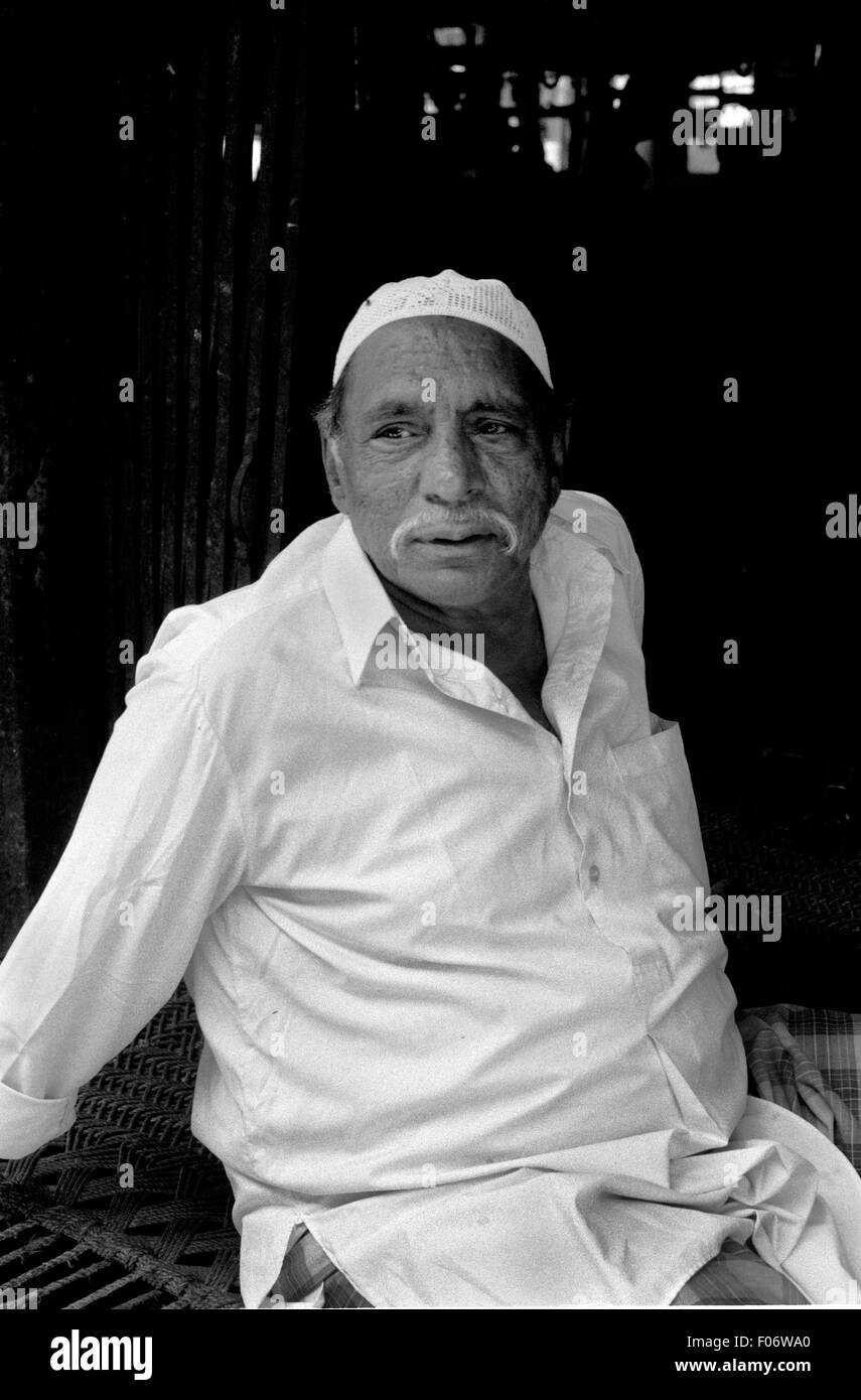 Happy indian old man Black and White Stock Photos & Images - Alamy