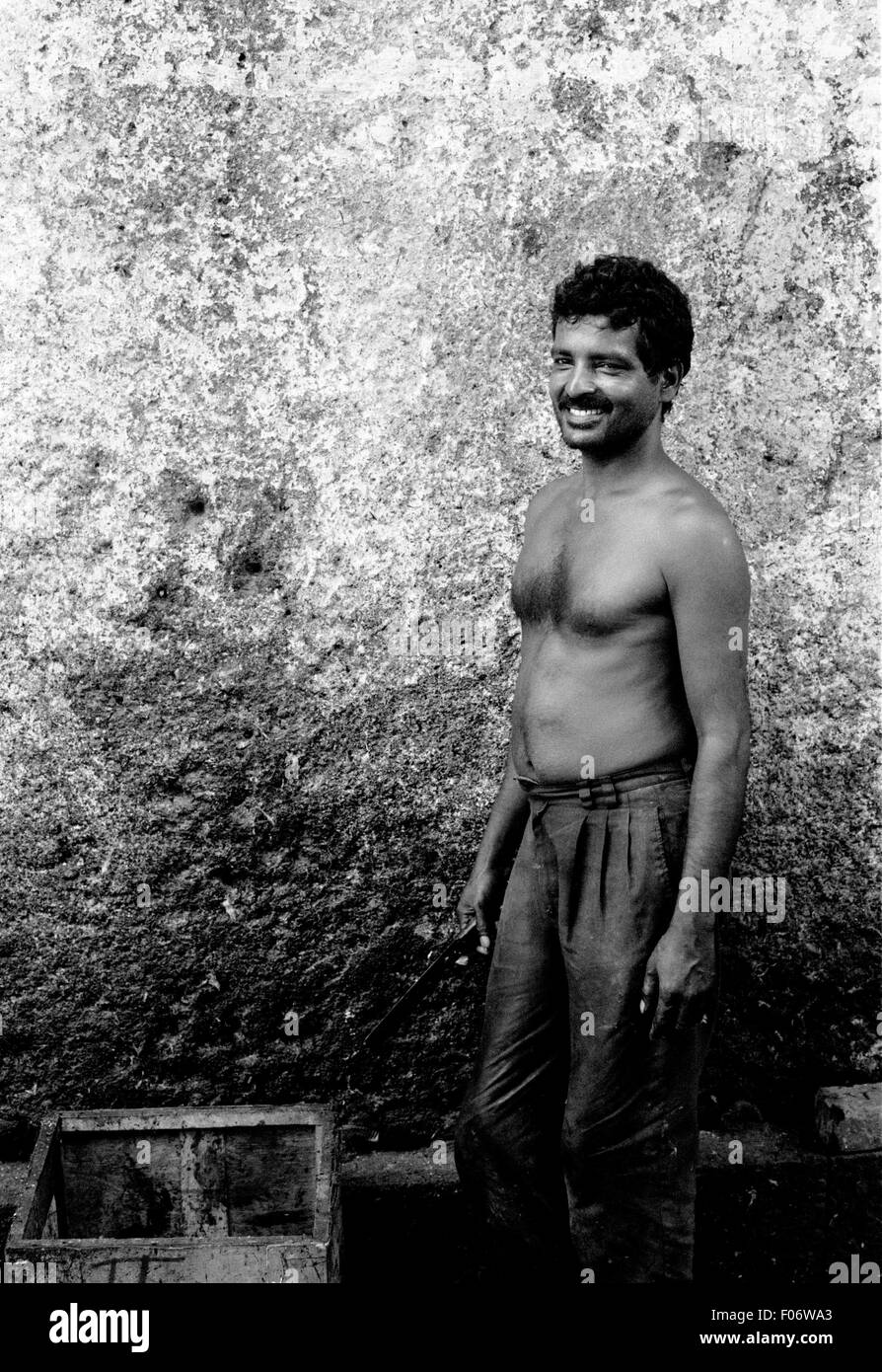 Indian old man working Black and White Stock Photos & Images - Alamy