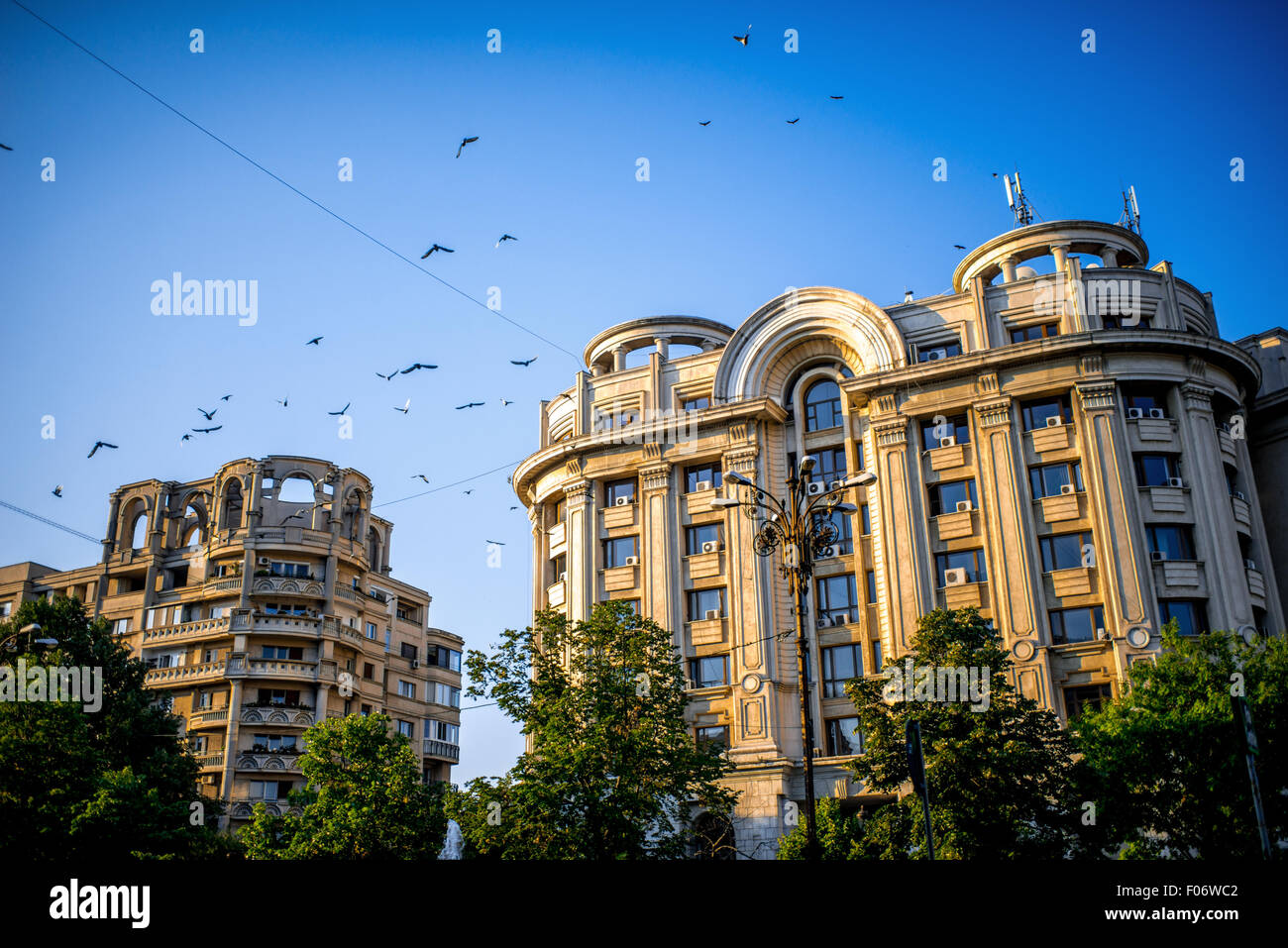 Buildings in the center of Bucharest city Stock Photo - Alamy