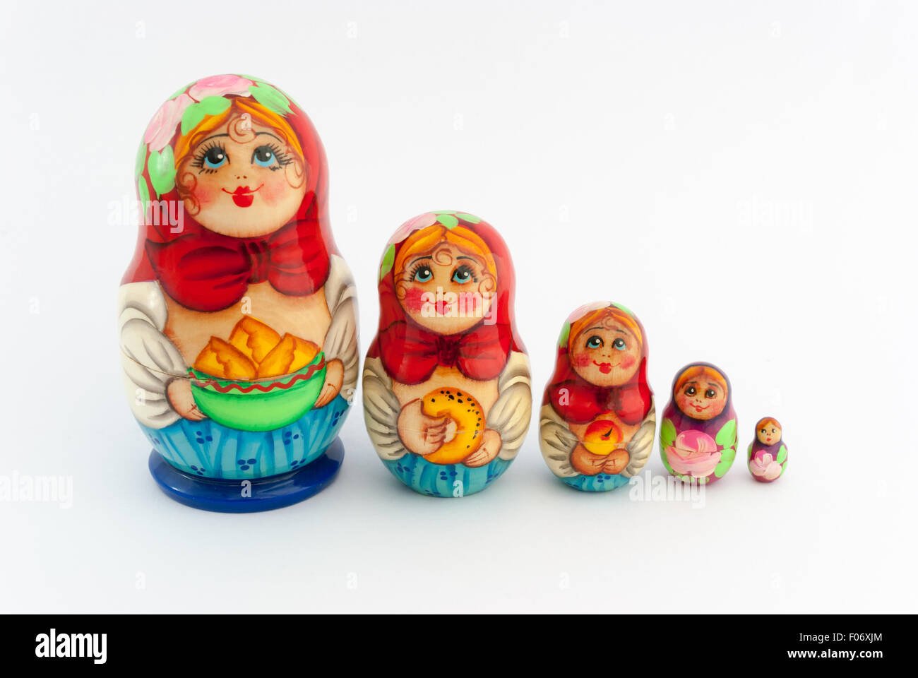 Russian dolls matryoshka on white background Stock Photo - Alamy