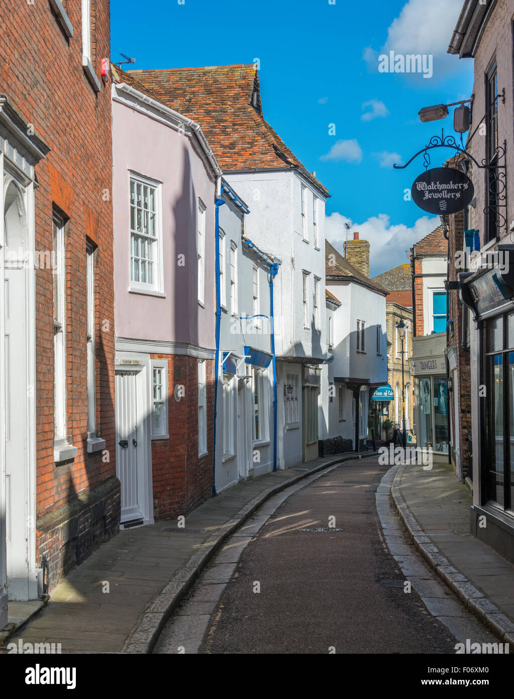 Typical narrow street in Sandwich, Kent Stock Photo