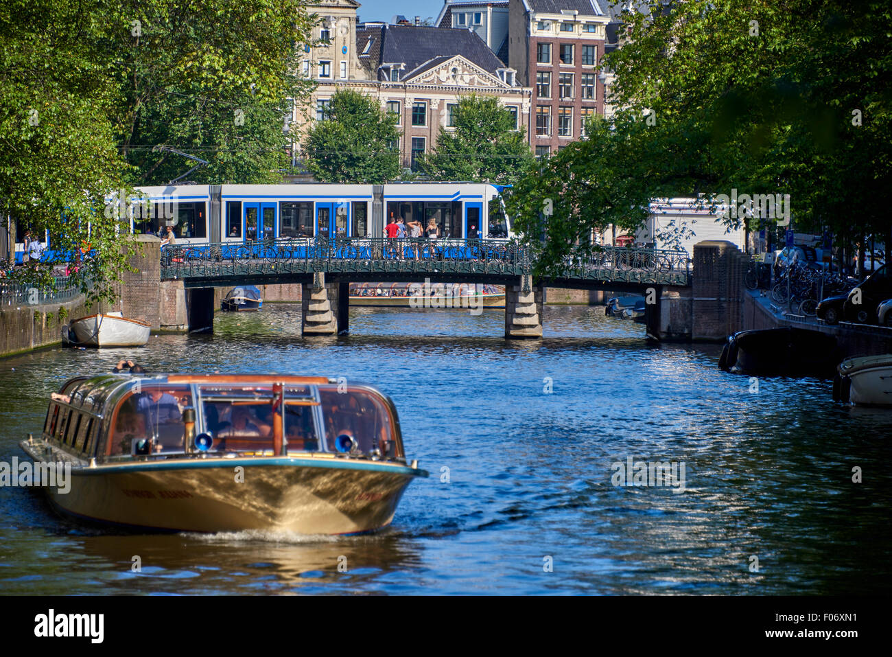 Amsterdam is the capital city and most populous city of the Kingdom of the Netherlands. Stock Photo