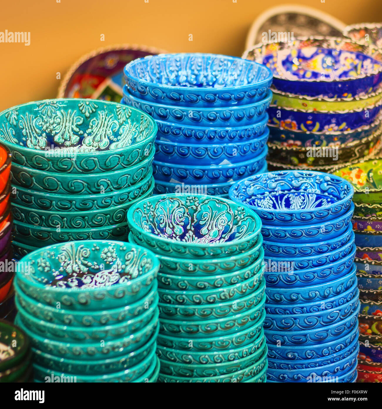 Traditional Turkish ceramics on the Grand Bazaar Istanbul, Turkey Stock