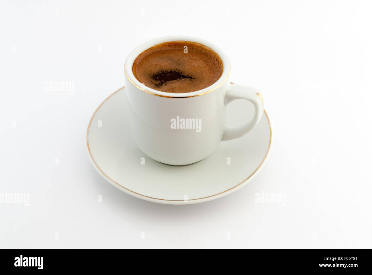 Coffee cup and saucer on a white background Stock Photo - Alamy