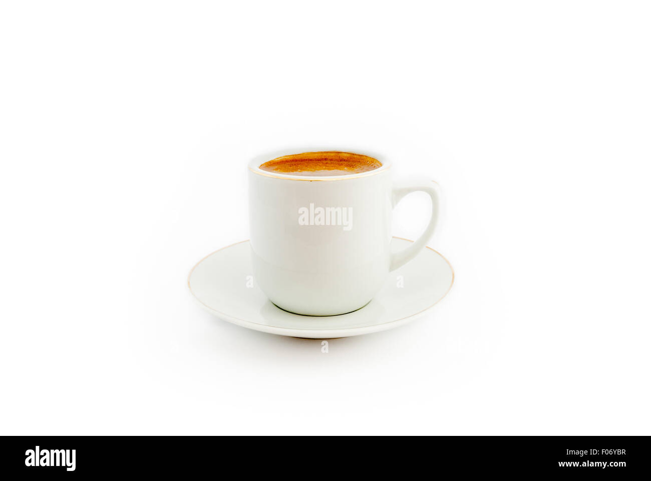 Cup of coffee and saucer isolated on a white background Stock Photo - Alamy
