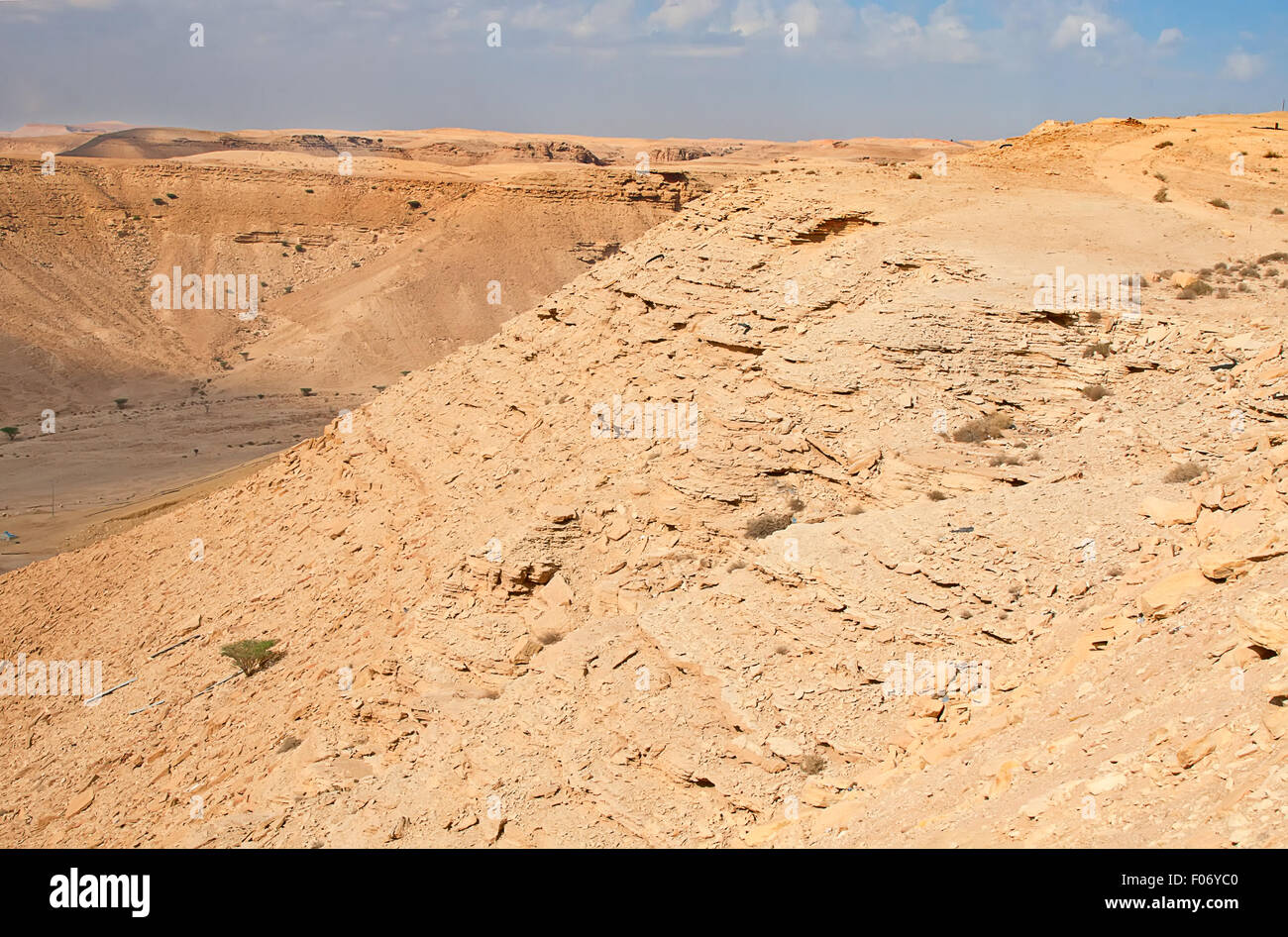 Clay rocks surrounding Riyadh city in Saudi Arabia Stock Photo