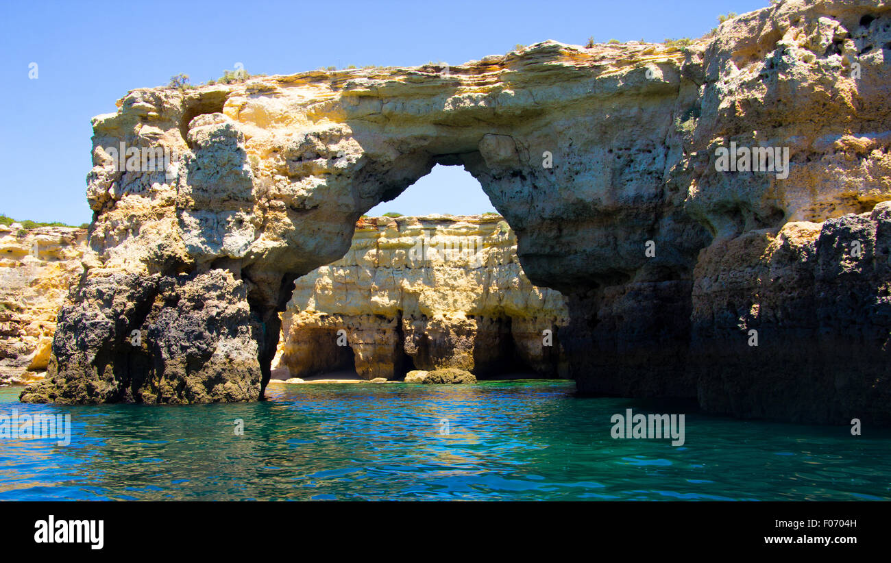 Scenic seascapes in the Algarve, Portugal, Algarve, Europe. Stock Photo