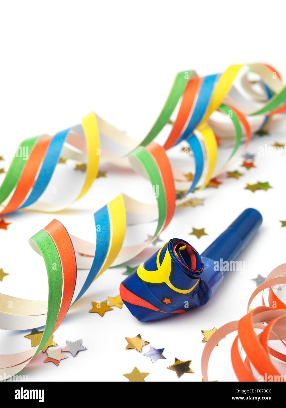 Party Horn Blower with streamers Stock Photo Alamy