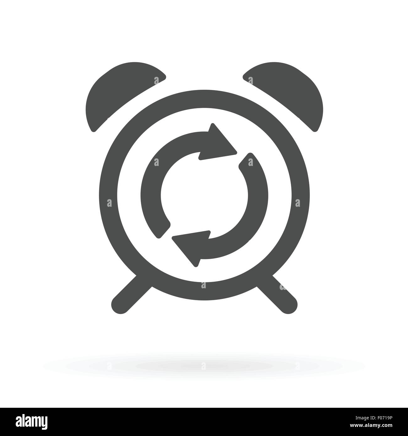 Alarm clock and update sign as time to upgrade icon vector illustration. Stock Vector