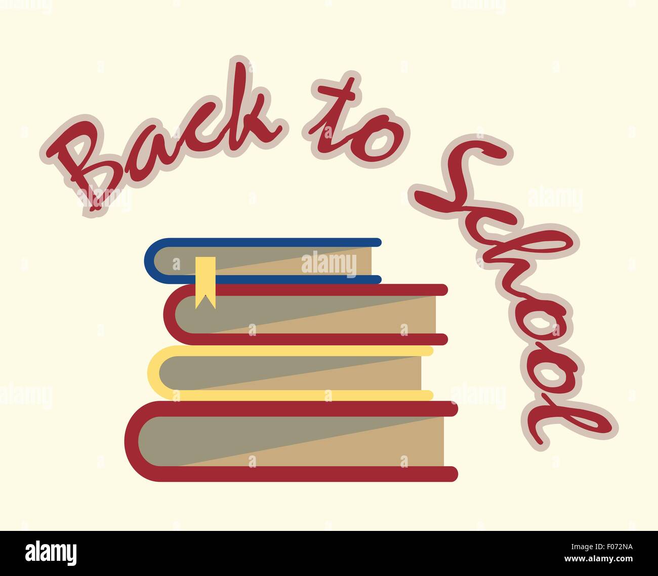 books back to school sign vector background illustration Stock Vector