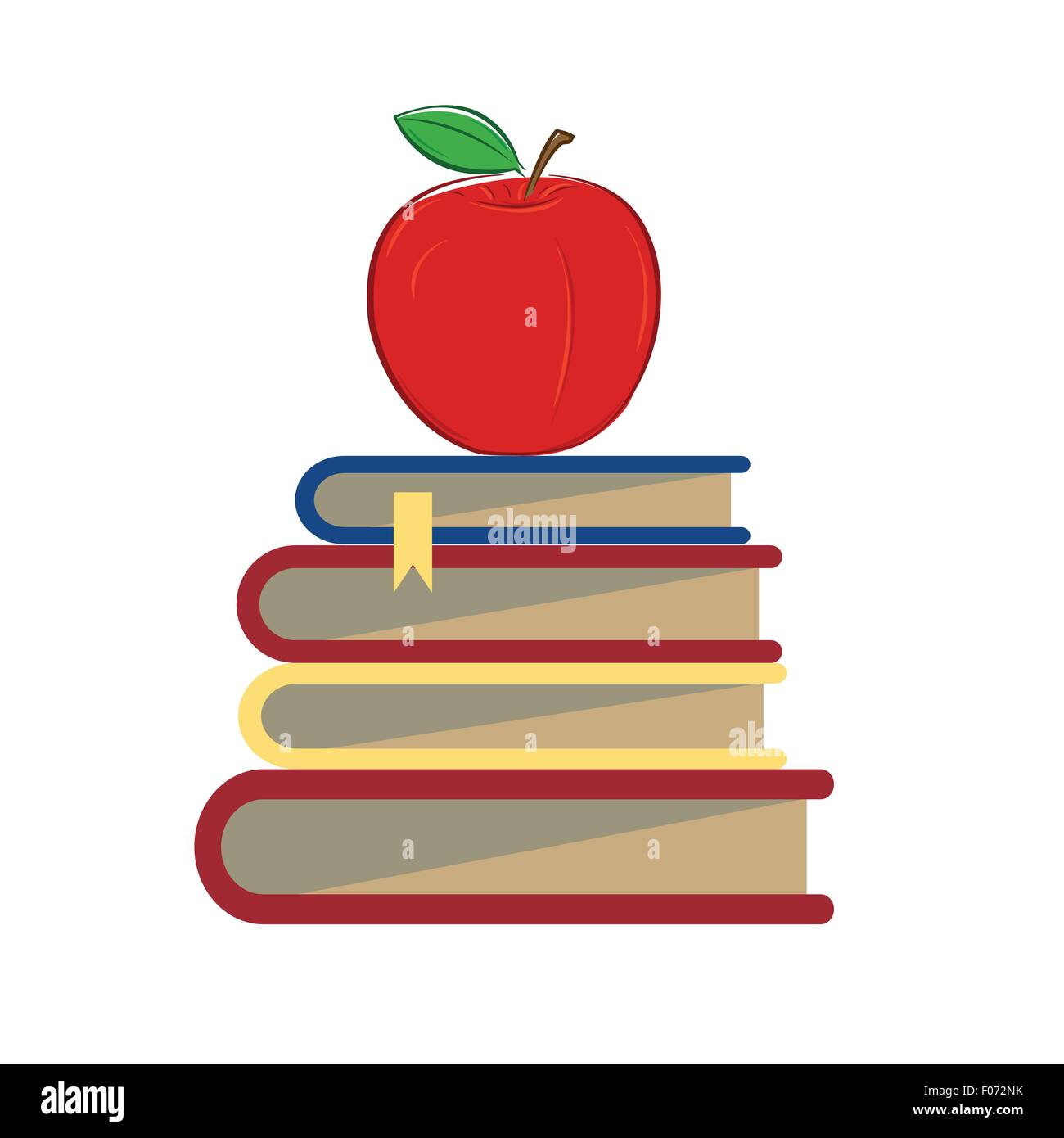 back to school books apple learning vector illustration Stock Vector