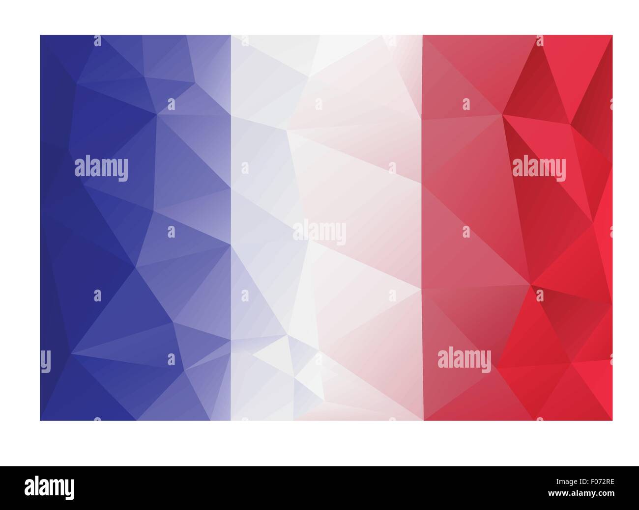 French flag in low poly design style vector illustration. Stock Vector
