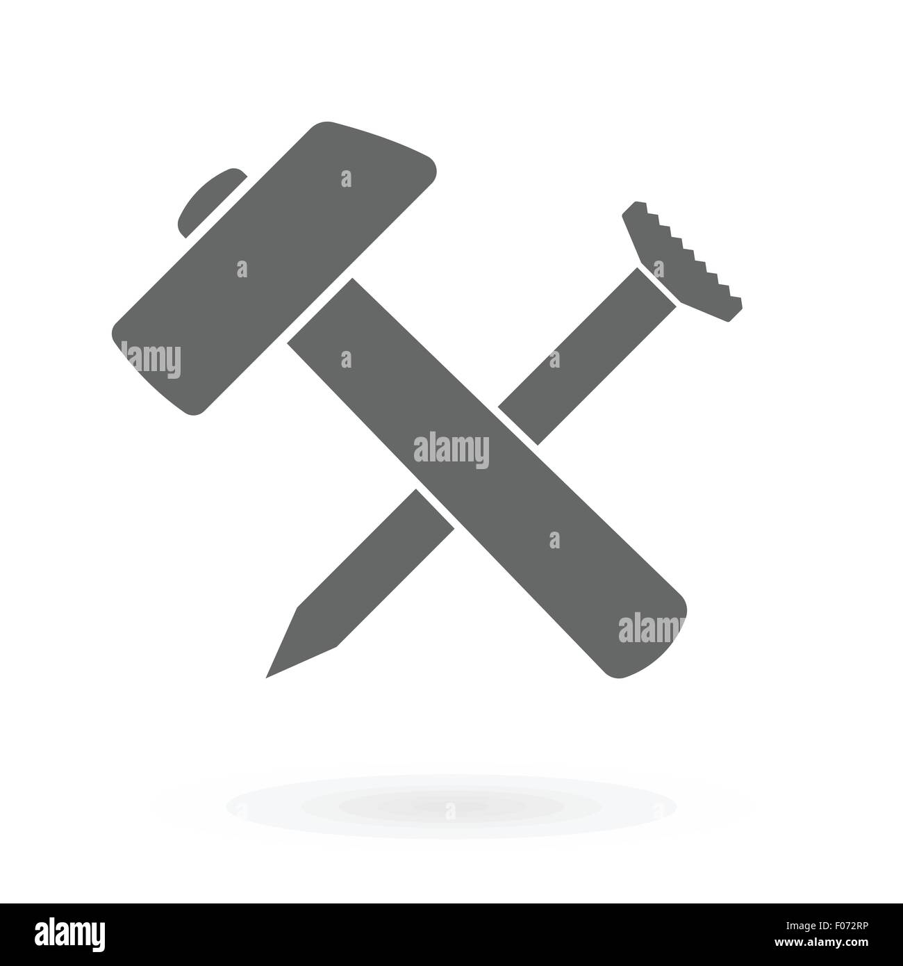 Crossed hammer and nail icon design as construction industry vector illustration. Stock Vector