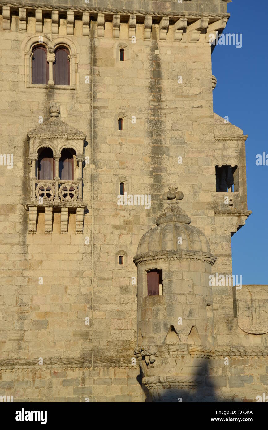 Detail of Belem Tower Stock Photo