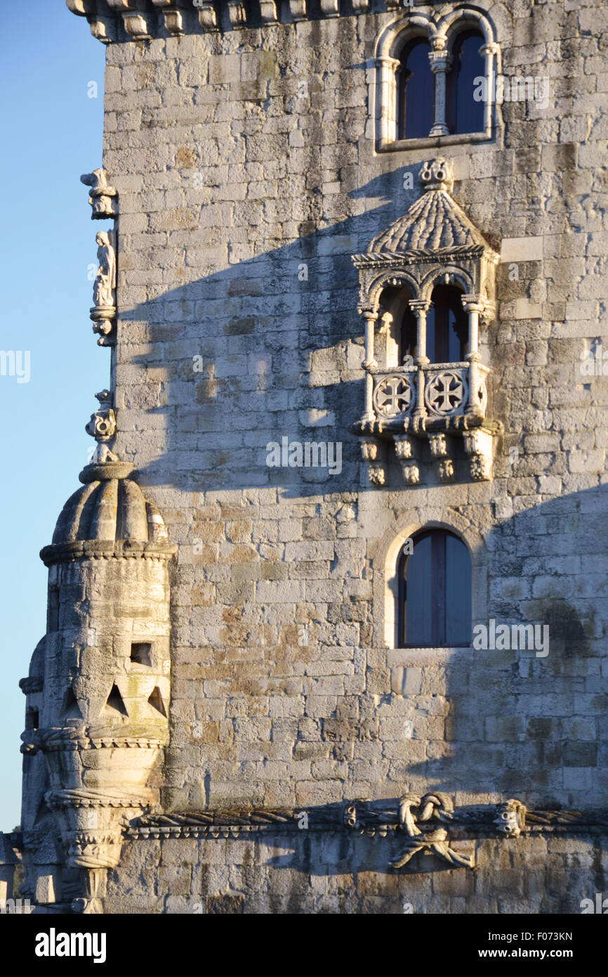 Detail of Belem Tower Stock Photo