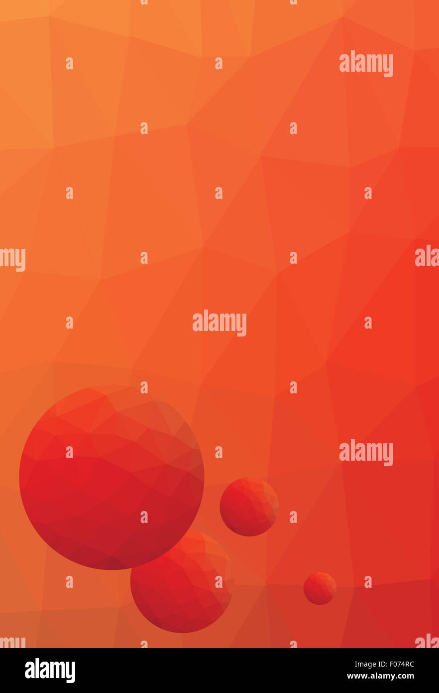 red orange letterhead low polygonal vector illustration Stock Vector