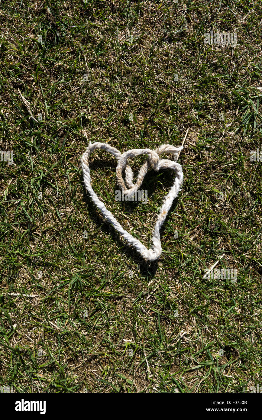 England. A heart shape from a piece of string. Stock Photo