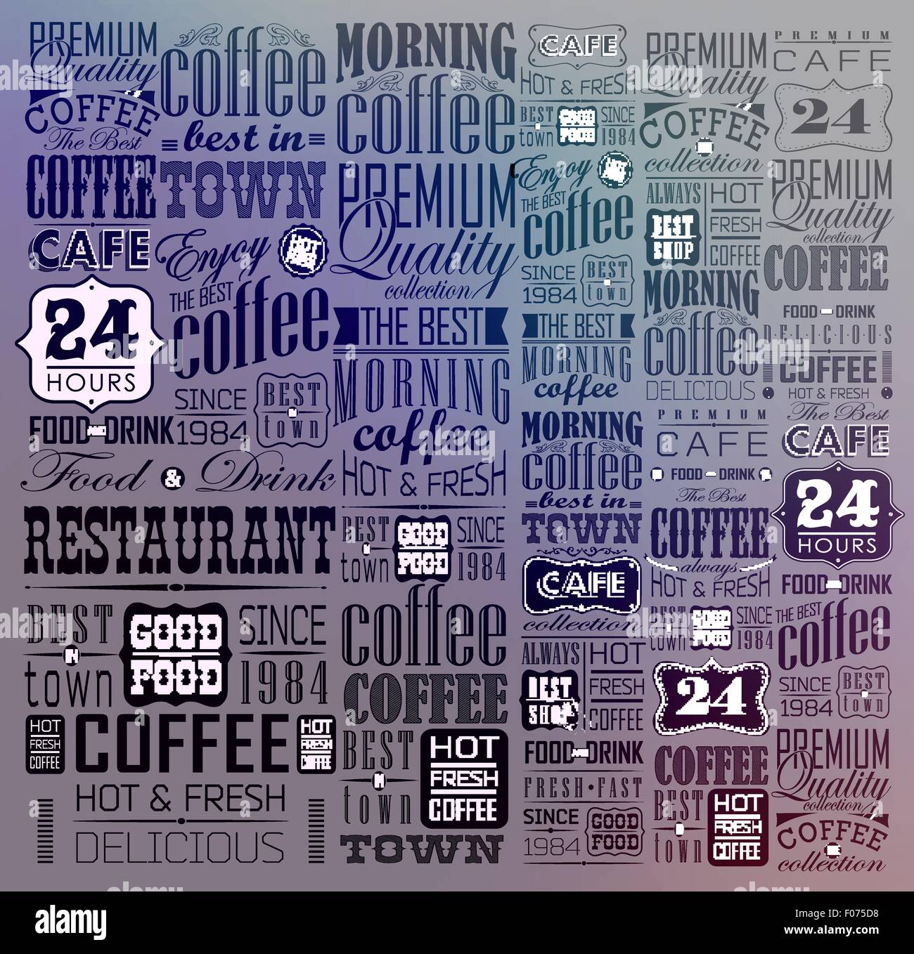 Set Of Vintage Retro Coffee Labels Stock Vector Image & Art - Alamy