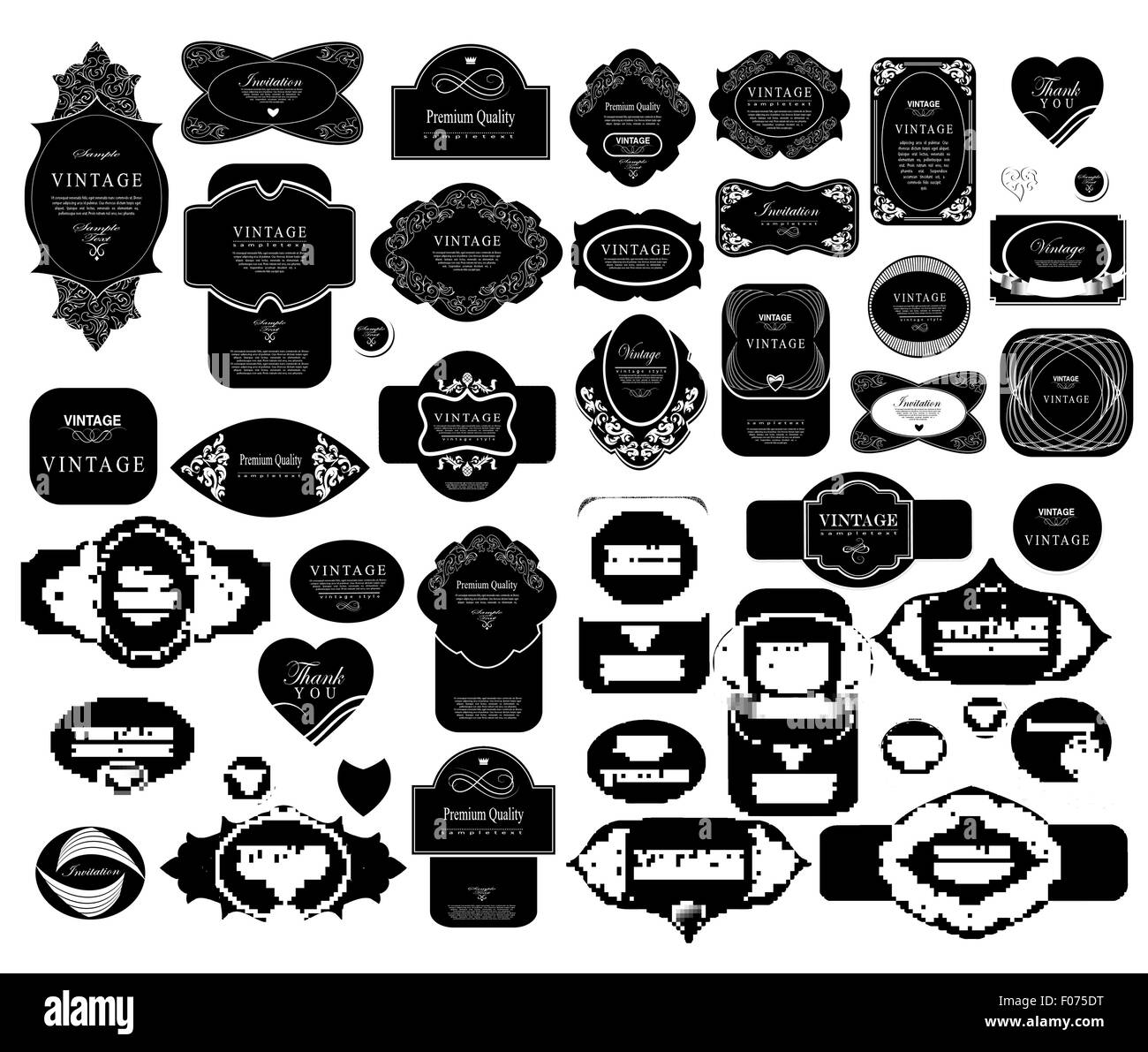 set retro vintage ribbons and label Stock Vector Image & Art - Alamy