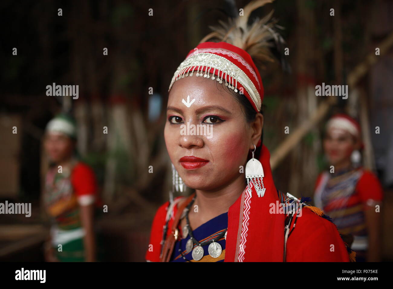 Dhaka, Bangladesh. 9th August, 2015. Bangladeshi indegenious women participate in a gathering in Dhaka held to celebrate United Nations' (UN) International Day of the World's Indigenous People. The event is observed to promote and protect the rights of the indigenous communities rich and diverse cultures  in Dhaka on August 8, 2015.  This year United Ntions make slogan for ths day is 'Ensuring indigenous peoples' health and well-being'. Credit:  zakir hossain chowdhury zakir/Alamy Live News Stock Photo