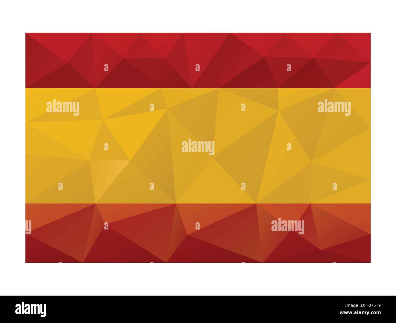 Spanish flag low poly design vector gradient illustration. Stock Vector