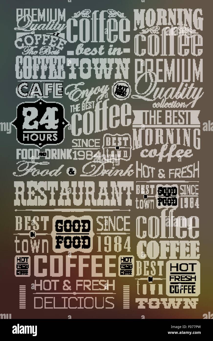 Set Of Vintage Retro Coffee Labels Stock Vector Image & Art - Alamy